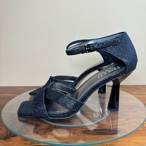 Franco Sarto Rania Ankle Strap Sandal - black glitter